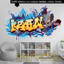 Graffiti de nombre decoración habitación juvenil infantil